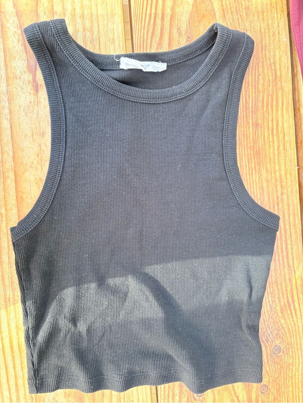 Double Zero Black Ribbed Tank Top - Girls